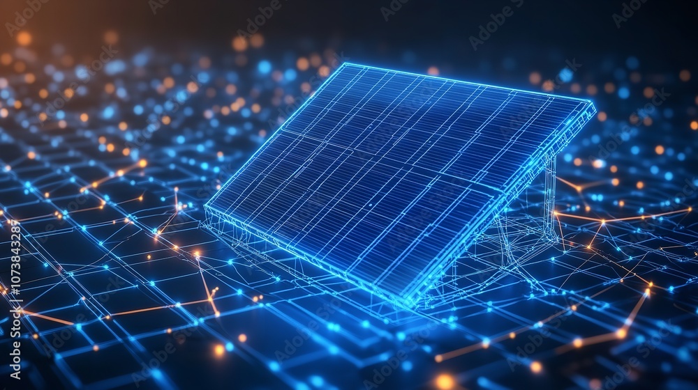 An Abstract Blue Solar Battery and Solar Panel are Illustrated
An Abstract Blue Solar Battery and Solar Panel are Illustrated