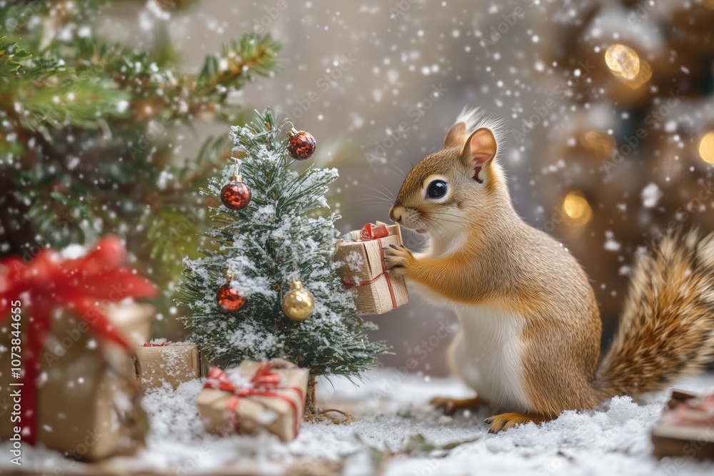 Fairytale Christmas vibes with animal friends and enchanting lights. Fairytale Christmas vibes with animal friends and enchanting lights.