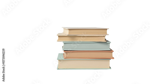 Stack of Books on Transparent Background (PNG). photo