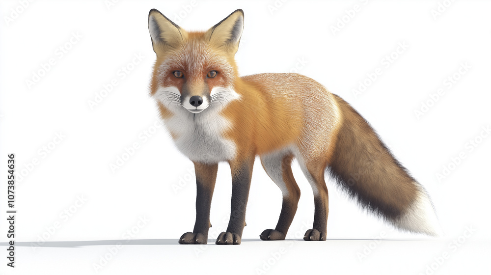 Fototapeta premium red fox vulpes with solid