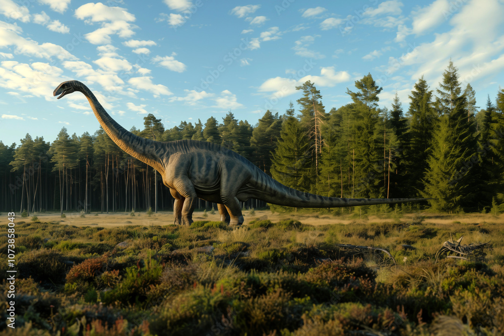 Fototapeta premium Dinosaure herbivore du genre Brontosaurus
