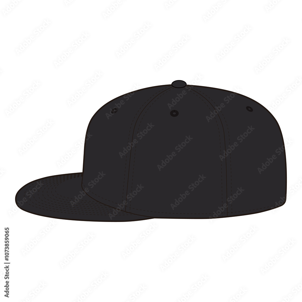 Fototapeta premium Snapback Cap Left Side View Template for Fashion Design
