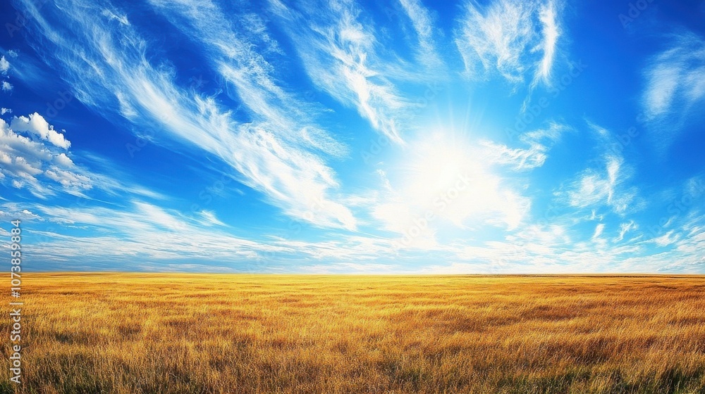 A breathtaking open field under a bright sun, showcasing golden grass swaying gently in the wind. A breathtaking open field under a bright sun, showcasing golden grass swaying gently in the wind.