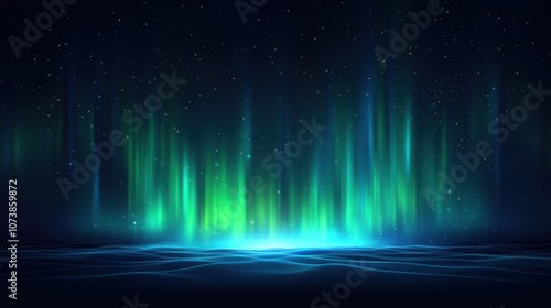 A stunning display of colorful northern lights illuminating the night sky over calm waters.