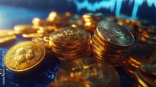 An Investment Course Featuring Golden Coins and a Rising Profit

 photo