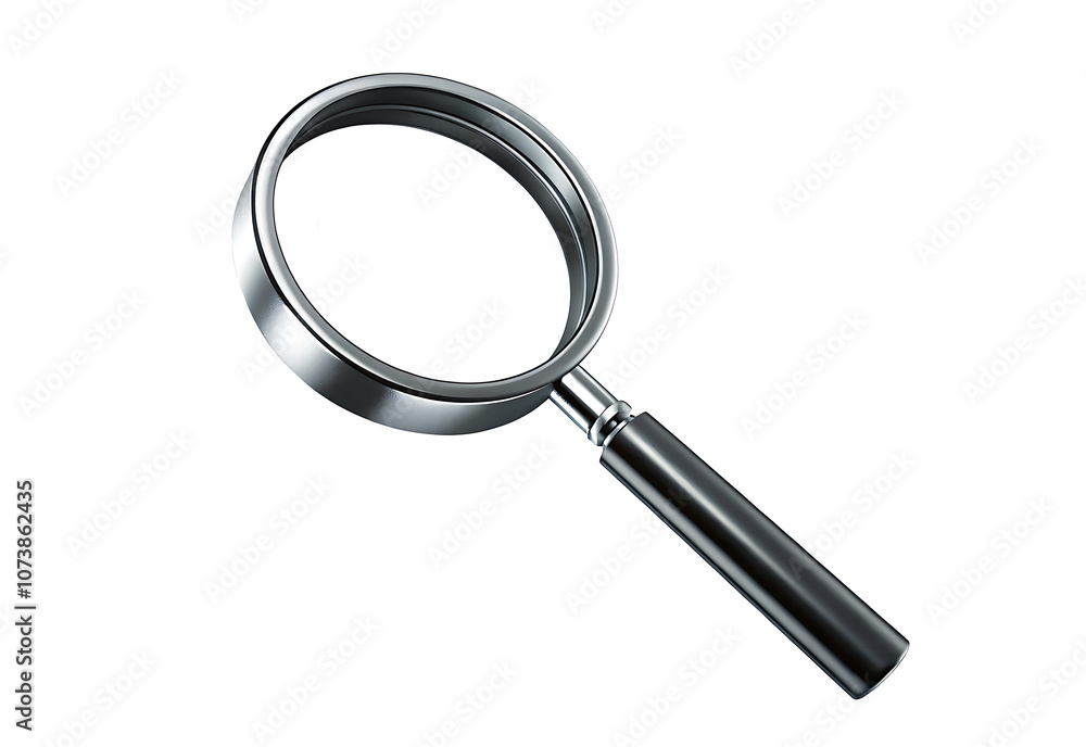 Magnifying glass isolated on white background PNG. AI GENERATED Magnifying glass isolated on white background PNG. AI GENERATED