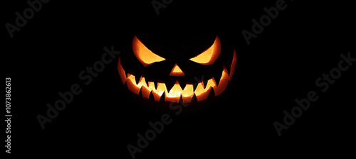 Glowing Jack-o'-Lantern with Fangs