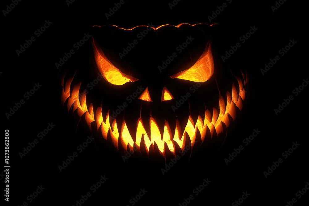 Evil Glowing Pumpkin Face Evil Glowing Pumpkin Face