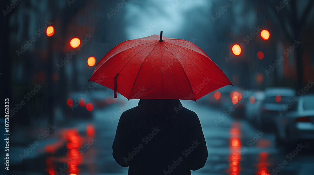 A Poignant Scene of a Lonely Figure With an Umbrella on a Rainy Street Surrounded by a Soft Light Representing the Halo Effect and Its Impact on Perception A Poignant Scene of a Lonely Figure With an Umbrella on a Rainy Street Surrounded by a Soft Light Representing the Halo Effect and Its Impact on Perception