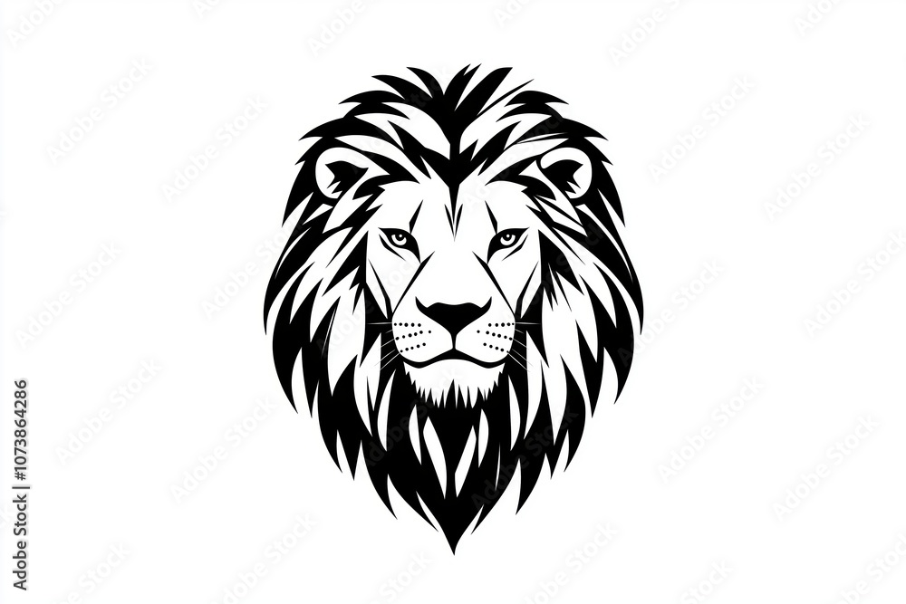Black-Grey Geometric Lion Tattoo with Elegant Shapes and Contrasts Black-Grey Geometric Lion Tattoo with Elegant Shapes and Contrasts