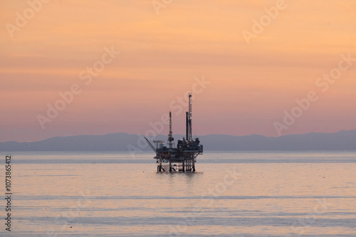 Oil Rig at Sunset