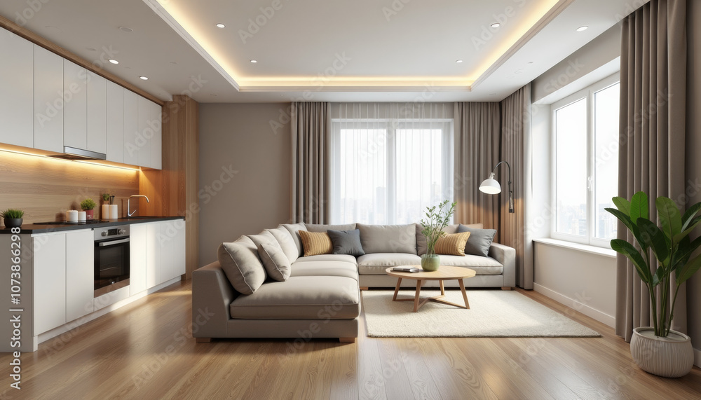 Modern Open-Concept Living Space Modern Open-Concept Living Space