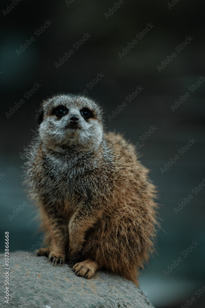 Fototapeta premium Nahaufnahme eines Erdmännchen auf der Wacht