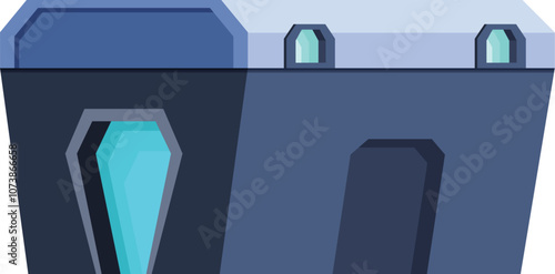 Futuristic building with glowing lights, perfect for any project related to gaming, science fiction, or otherworldly concepts