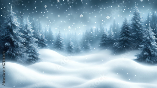 Wallpaper Mural Peaceful Snowy Forest Background Torontodigital.ca