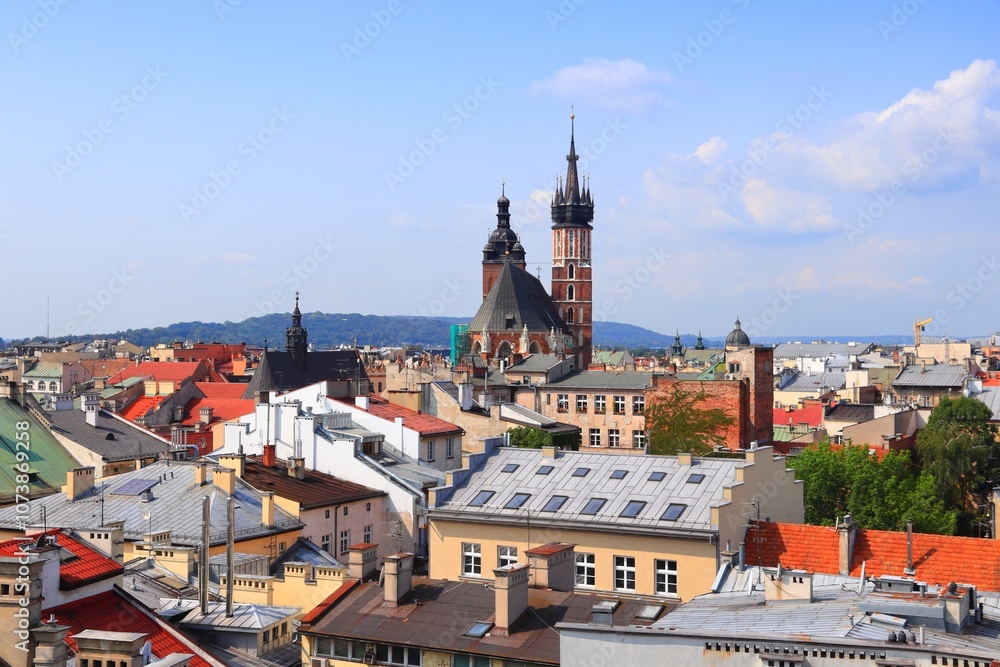 Obraz premium Skyline of Krakow, Poland