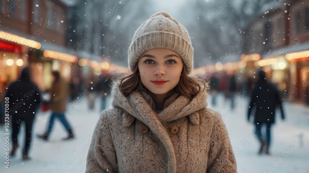 Girl on New Year's eve background Girl on New Year's eve background