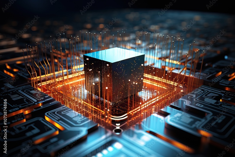 Abstract representation of a quantum computer Abstract representation of a quantum computer