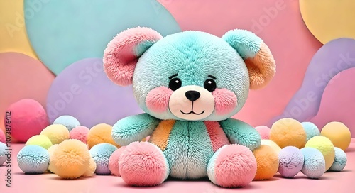 Plush Children's Toy with Pastel Shades, Soft and Cozy Setting