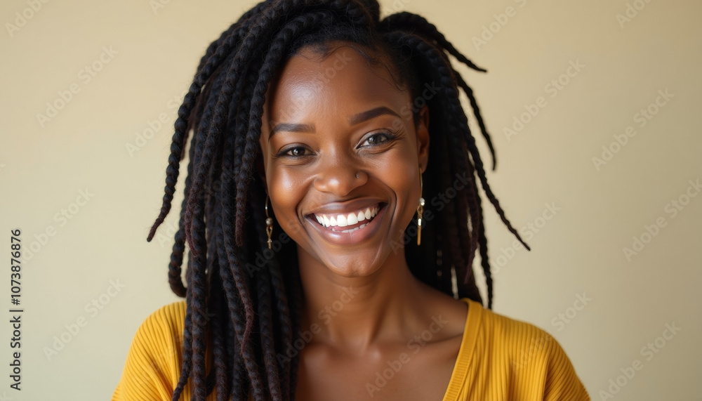 Smiling Woman with Dreadlocks Smiling Woman with Dreadlocks