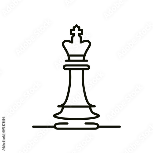 Minimalistic continuous line pattern in the shape of a chess piece a pawn, simple and elegant design