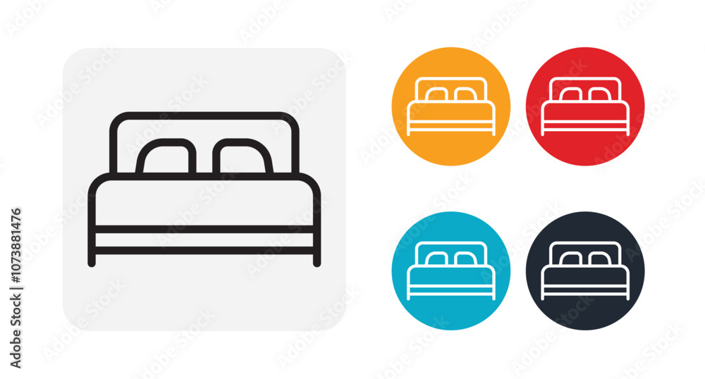Bed outline icon illustration isolated vector sign symbol Bed outline icon illustration isolated vector sign symbol
