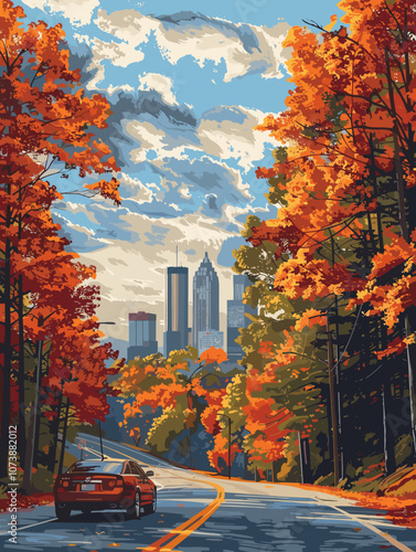 Atlanta United States of America vector illustration for your design