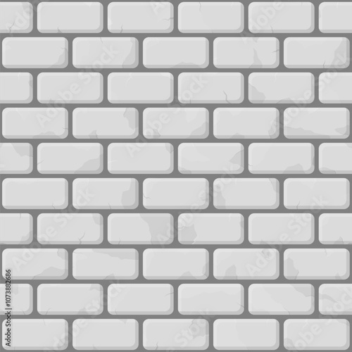 Seamless pattern of white stone brick wall