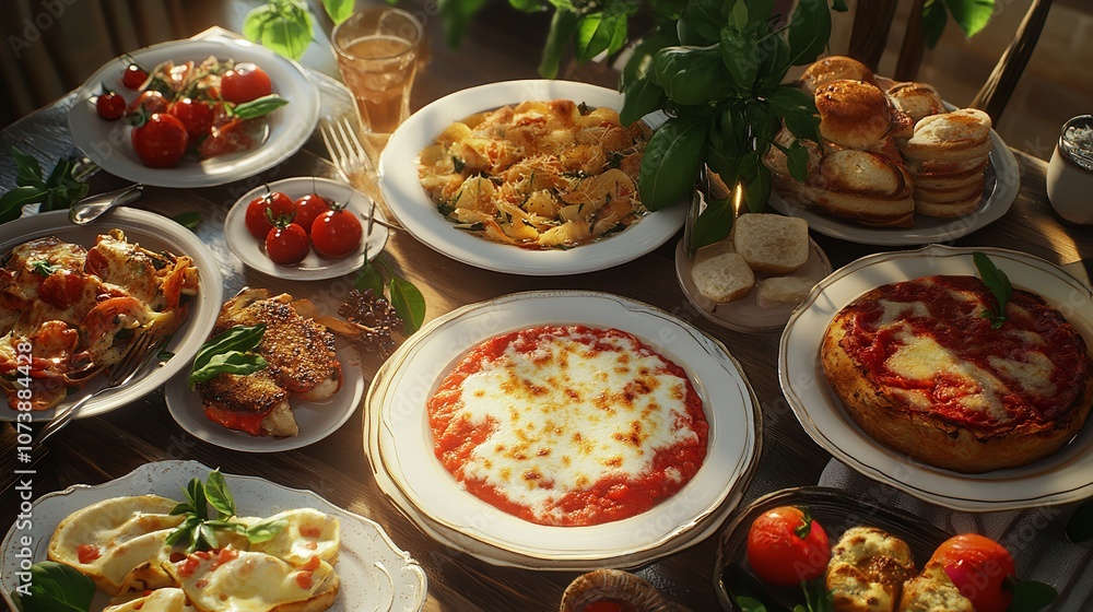 Assortment of Traditional Italian Dishes - Italian Food Assortment of Traditional Italian Dishes - Italian Food