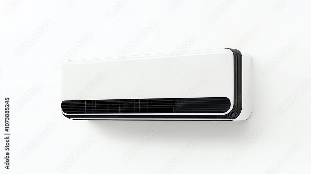 Isolated Wall-Mounted Air Conditioner on White Background Isolated Wall-Mounted Air Conditioner on White Background
