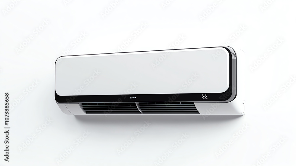Isolated Wall-Mounted Air Conditioner on White Background Isolated Wall-Mounted Air Conditioner on White Background