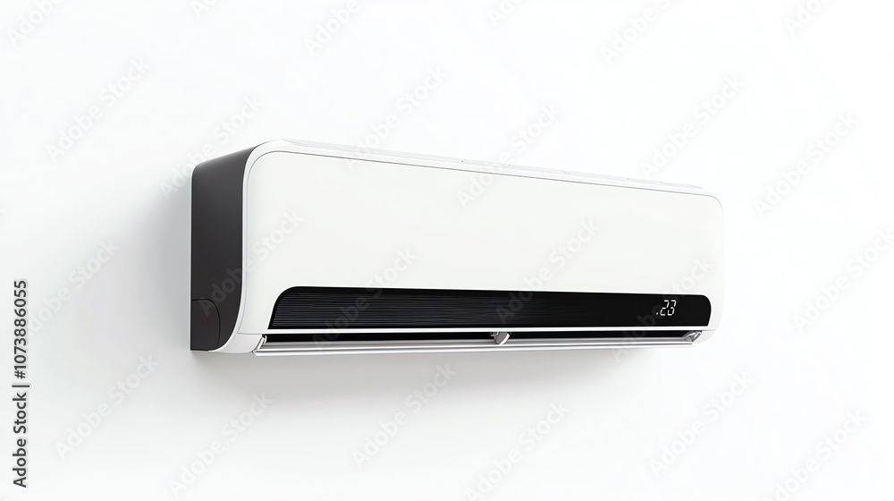 Isolated Wall-Mounted Air Conditioner on White Background Isolated Wall-Mounted Air Conditioner on White Background