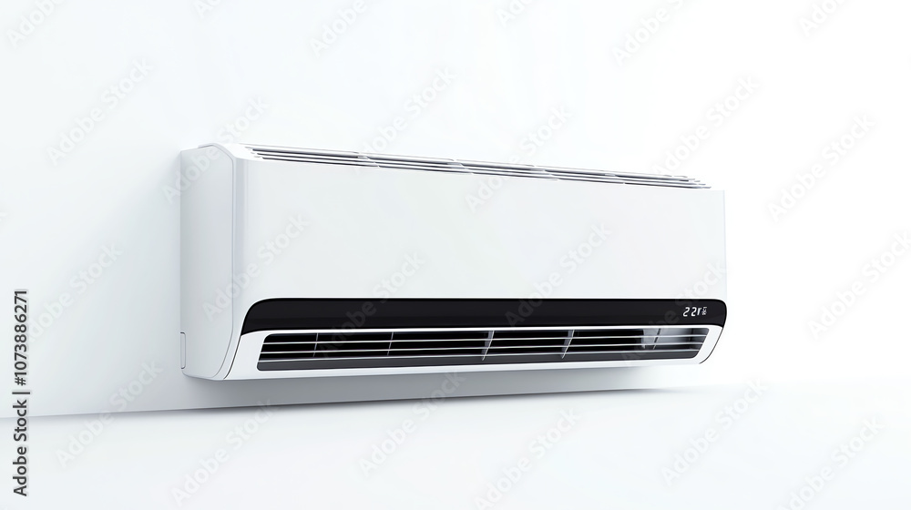 Isolated Wall-Mounted Air Conditioner on White Background Isolated Wall-Mounted Air Conditioner on White Background