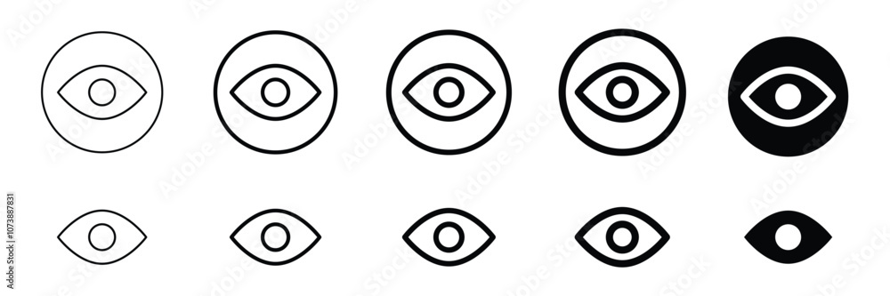 eye icon set. vision icon. eyesight symbol. Eyesight symbol. Retina scan eye signs. Privacy and block flat or line vector collection. eye icon set. vision icon. eyesight symbol. Eyesight symbol. Retina scan eye signs. Privacy and block flat or line vector collection.