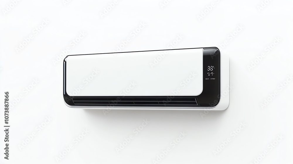 Isolated Wall-Mounted Air Conditioner on White Background Isolated Wall-Mounted Air Conditioner on White Background