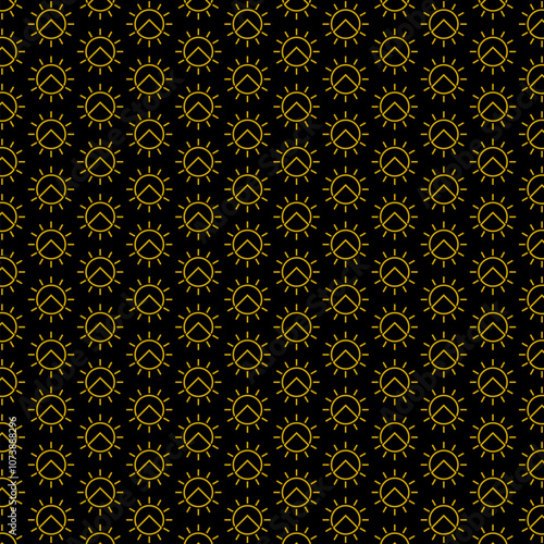 Solar Energy seamless pattern isolated on black background