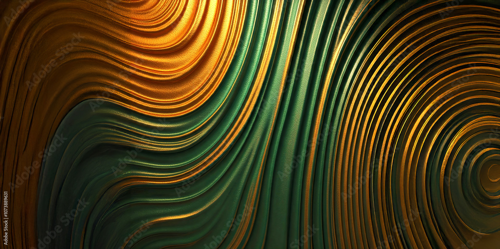 abstract texture background, flowing wavy lines in green and gold color, rich and dynamic wallpaper, banner, backdrop, luxury decor, backgrounds, modern artistic design. abstract texture background, flowing wavy lines in green and gold color, rich and dynamic wallpaper, banner, backdrop, luxury decor, backgrounds, modern artistic design.
