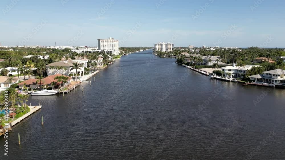 Aerial view of the Intracoastal Waterway, Delray Beach, Florida Aerial view of the Intracoastal Waterway, Delray Beach, Florida