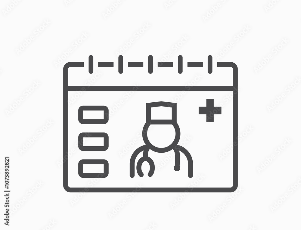 Medical appointment schedule line icon. Isolated vector images in simple style Medical appointment schedule line icon. Isolated vector images in simple style