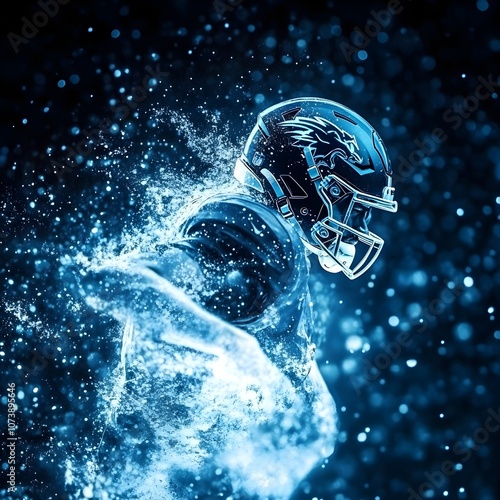 Ein American Football Spieler mit Helm