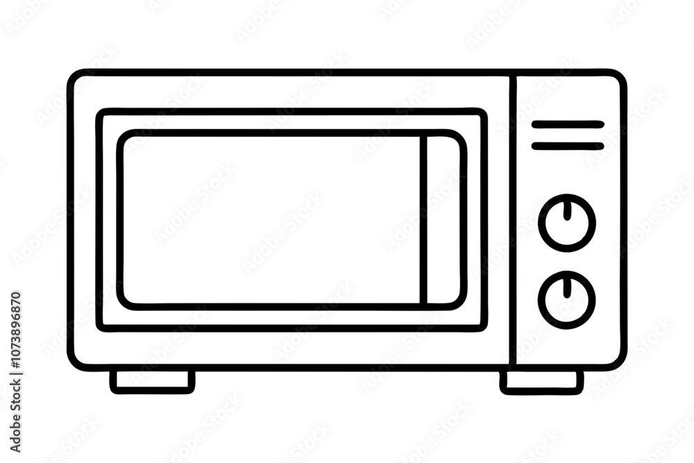 Minimalist Line Drawing of a Microwave Oven Simple and Clean Illustration Minimalist Line Drawing of a Microwave Oven Simple and Clean Illustration