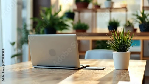 Wallpaper Mural Team members using a laptop in an office setting, clean and minimalistic image with ample copy space. Torontodigital.ca