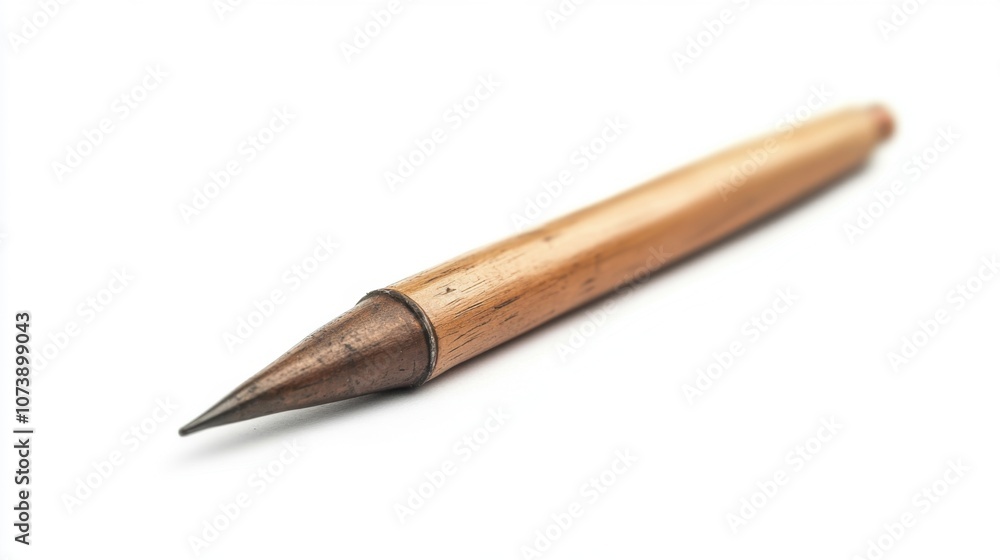 Close-up image of a wooden pencil with a metallic tip Close-up image of a wooden pencil with a metallic tip