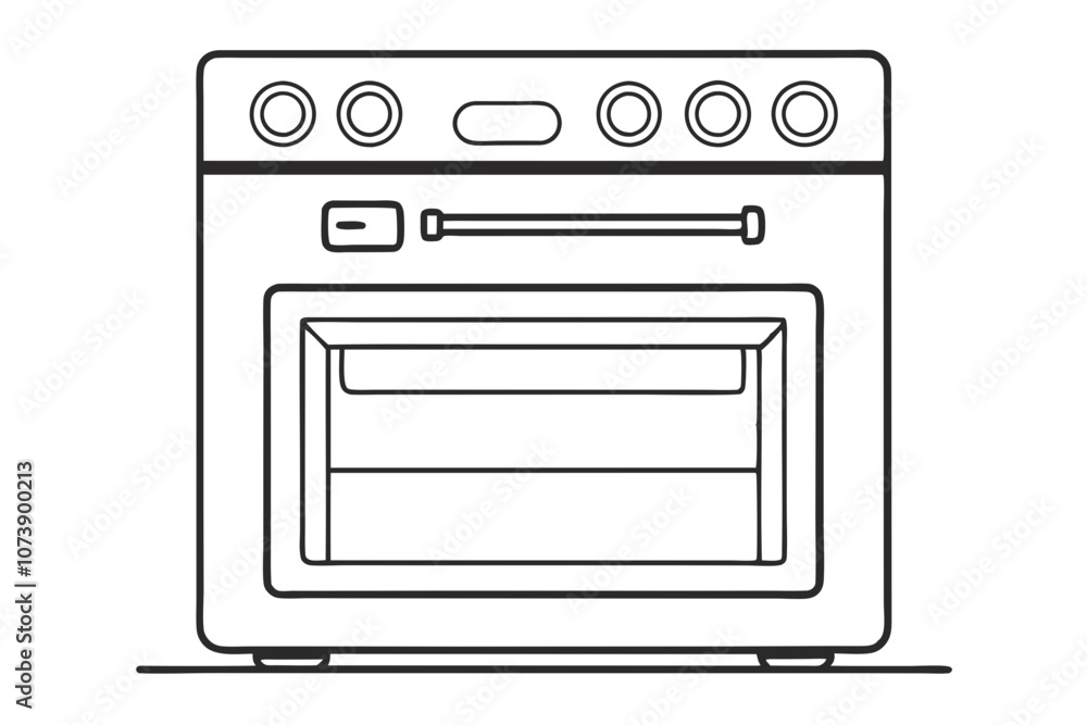 Minimalist Line Drawing of Oven Vector Art Illustration Minimalist Line Drawing of Oven Vector Art Illustration