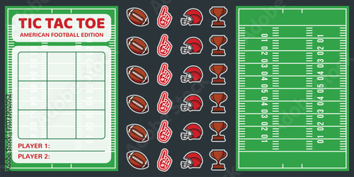 Printable Tic Tac Toe American Football Edition Paper Game