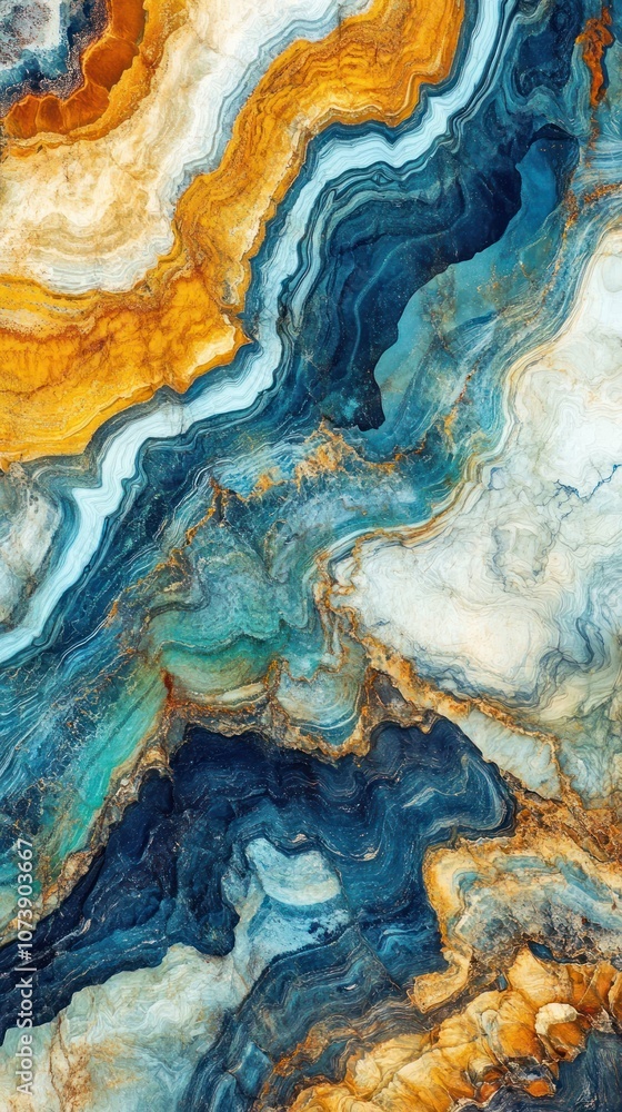 Abstract fluid art featuring vibrant blue, orange, and white swirls. Abstract fluid art featuring vibrant blue, orange, and white swirls.