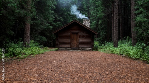 Cozy log cabin in the woods