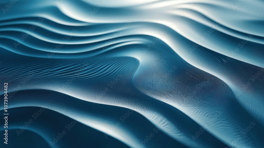 Obraz premium Smooth waves of blue creating an abstract serene landscape