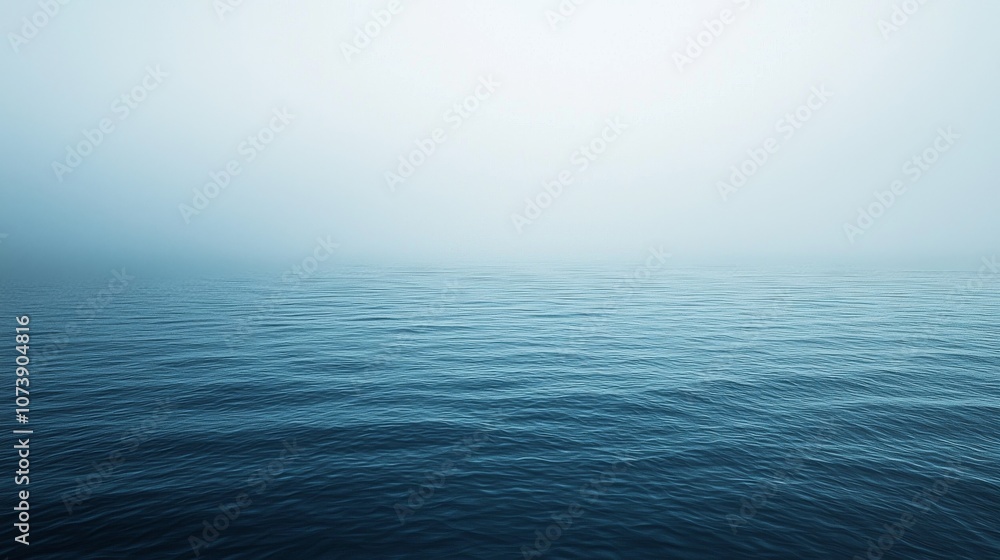 Obraz premium Calm Ocean with Misty Horizon