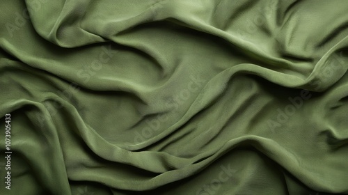 Elegant Olive Green Fabric with Folds